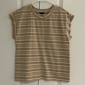 Ann Taylor Striped Tee, Khaki
